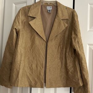 Chico’s Gold Silk Embroidered Jacket
